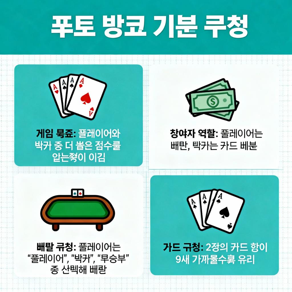 푼토 방코 기본 규칙 및 배당 인포그래픽