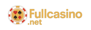 룰렛 아이콘과 황금색 텍스트가 포함된 Fullcasino.net 로고