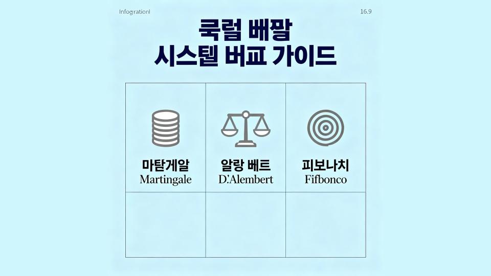 룰렛 베팅 시스템 비교 가이드: 마틴게일·달랑베르·피보나치 완전 분석 3 룰렛 베팅 시스템 비교 가이드 대표 이미지